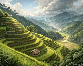 Rice Terraces - wall art print