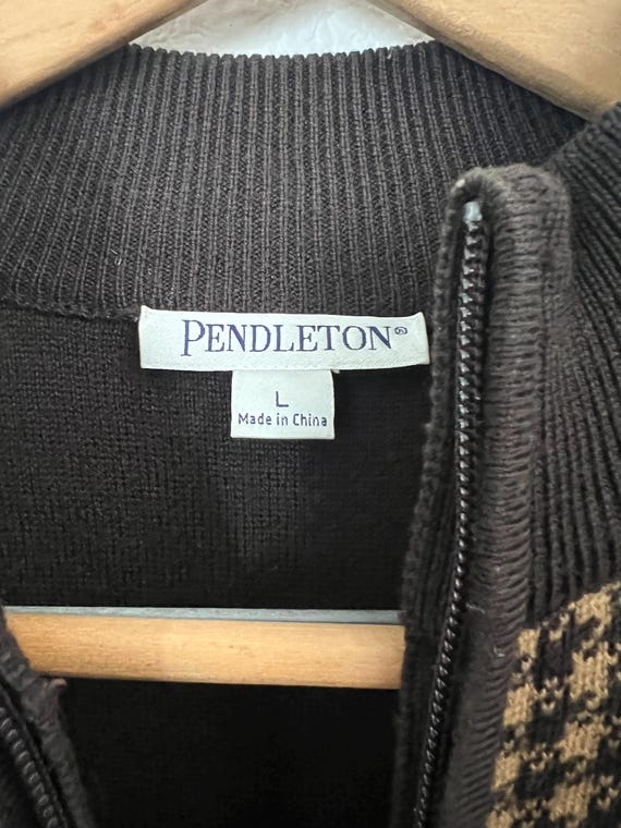Pendleton Houndstooth Zip Up Jacket – Size Large - image 4