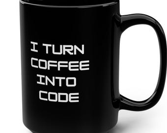 Coding Coffee Mug – Programmer Humor Black Mug, Developer Gift Cup