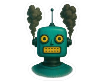 Playful Robot Vinyl Decal: Unique Tech Lover Gift