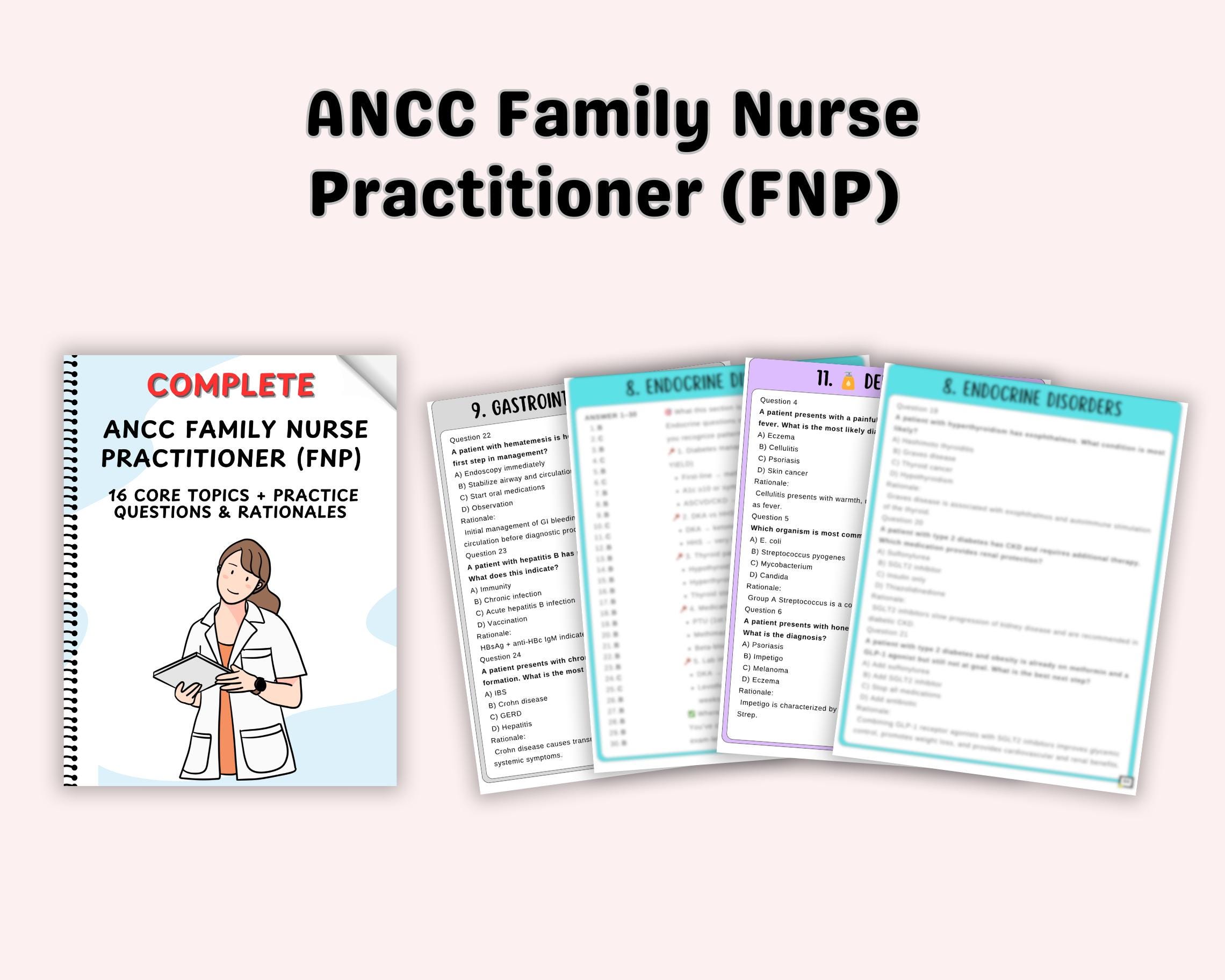 ANCC FNP Exam (2026) PDF, Family Nurse Practitioner Practice Test ...