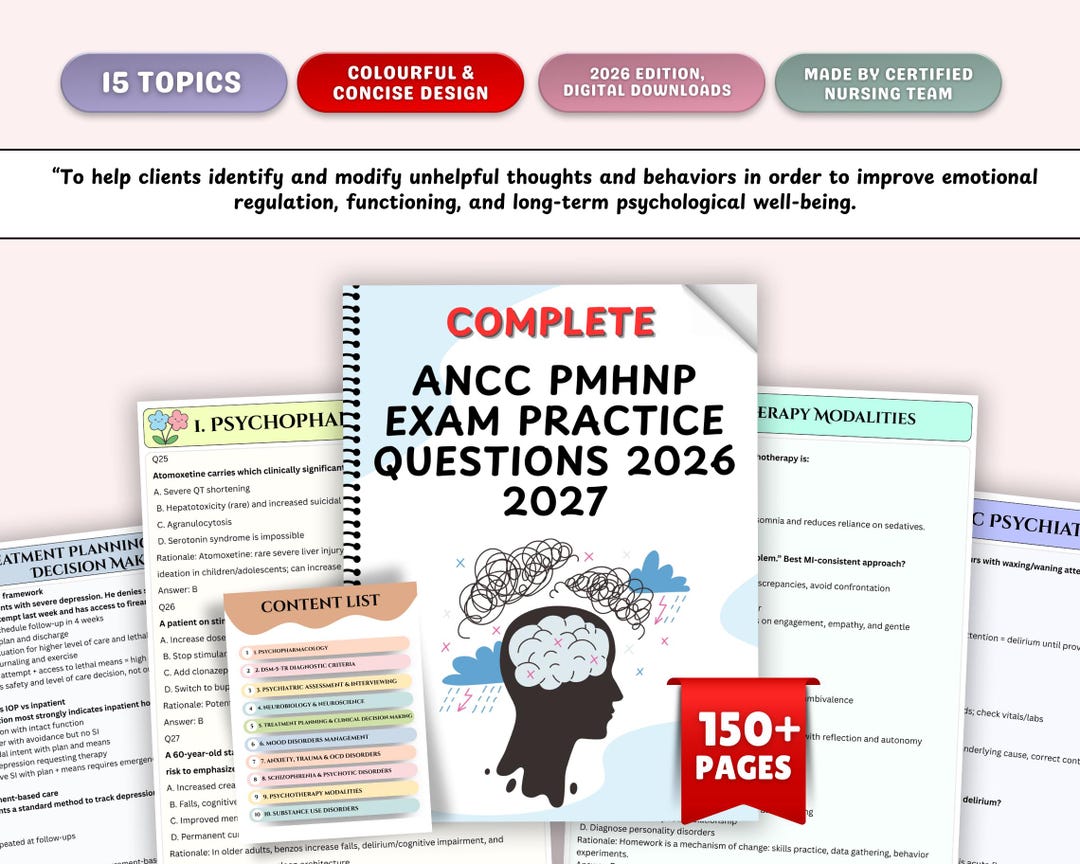 ANCC PMHNP Exam Practice Questions 2026-2027 | Psychiatric Nurse