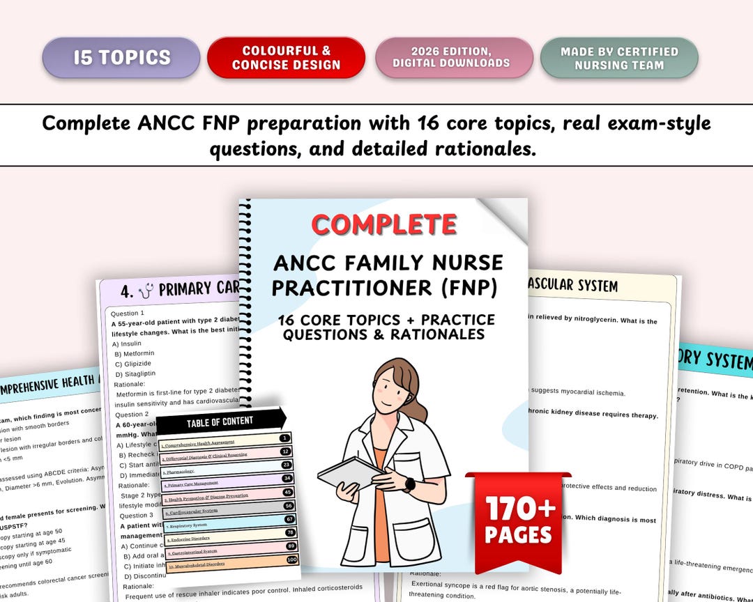 ANCC FNP Exam (2026) PDF, Family Nurse Practitioner Practice Test