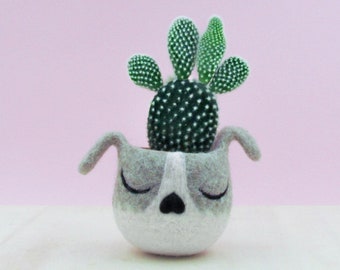 Succulent planter | puppy planter, cactus dog planter, dog mama vase, Valentine gift for her, Dog lover gift