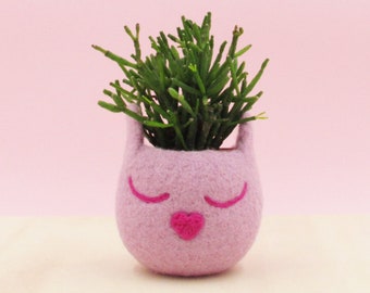 Unique cat planter | Small succulent pot, cute succulent planter, cat lover gift for her, cat vase, nursery decor, teacher gift