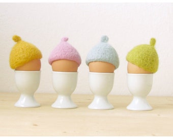 Pastel decoration for easter | Egg cozy, Egg warmers for boiled eggs, Egg hats,  spring decor, Eggs hats  | Set of 4