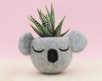 Koala  bear windowsill succulent planter |  Mother day gift for animal lover, Cute plant pot, Handmade gift for mom, unique planter