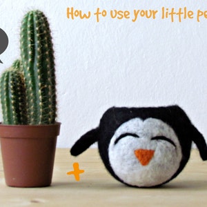 Happy penguin planter Succulent and plant lover gift, cactus planter, mini planter, office decor, gift for her image 4