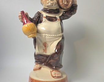 Vintage 1970 Frair John carafe à whisky en céramique moine figurine articles de bar