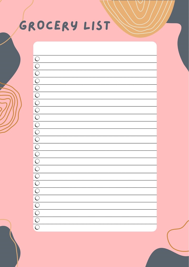 Pink Weekly Meal Planner Printable | 4-page Meal & Grocery List PDF ...