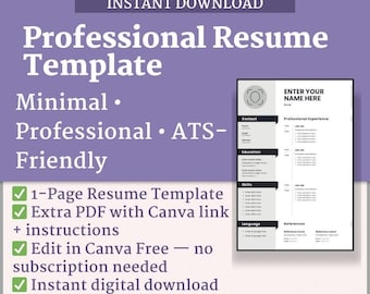 Profesjonalny szablon CV | Edytowalne CV do aplikacji o pracę | Przyjazny dla systemu ATS