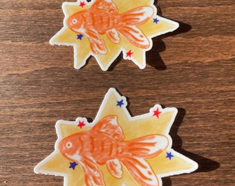 Fish with Stars Sticker with Matte Finish | Waterproof and UV Resistant