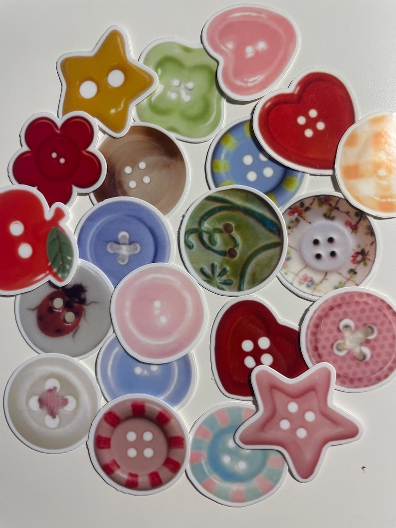 Button Stickers | Assorted Scrapbooking, Journaling, Planner Stickers ...