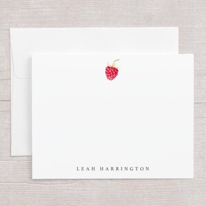 Raspberry Stationery Watercolor Fruit Set of 12