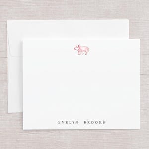 Pink Pig Stationery with Envelopes: Set of 12