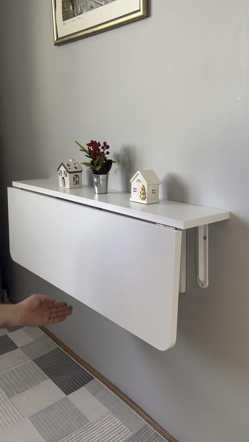 Wall Mounted Folding Table, Folding Table With Shelves, Murphy Desk ...