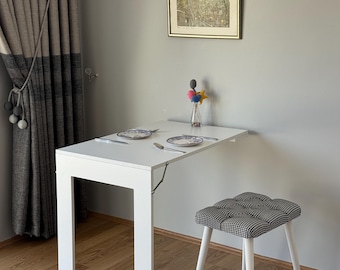 Framed Folding Wall Table, Space-Saving Murphy Desk