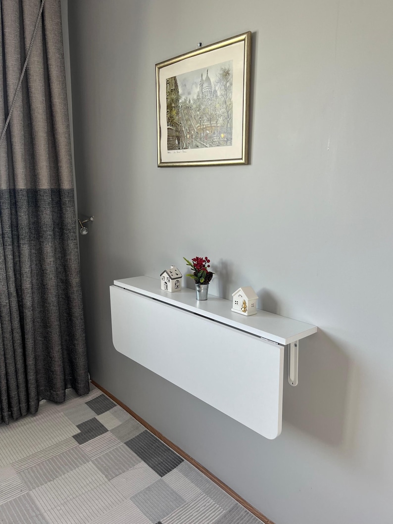 Wall Mounted Folding Table, Folding Table With Shelves, Murphy Desk ...