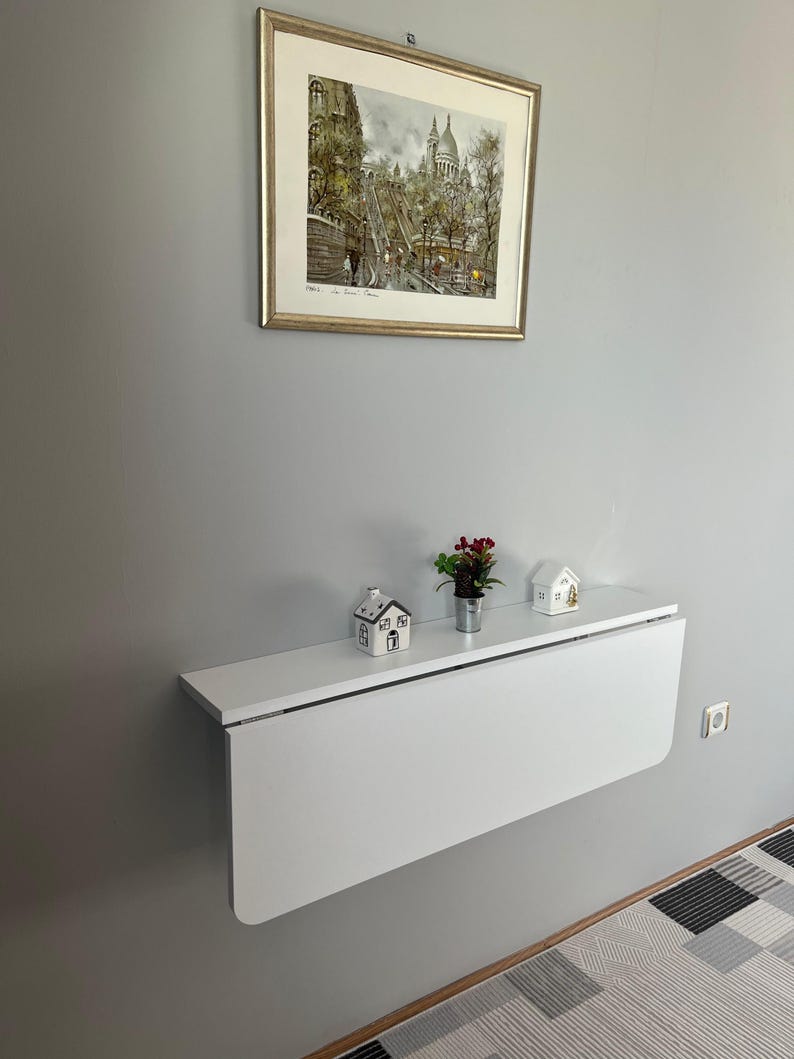 Wall Mounted Folding Table, Folding Table With Shelves, Murphy Desk ...