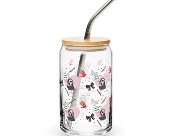 Cute Halloween Ghostface Can-shaped glass