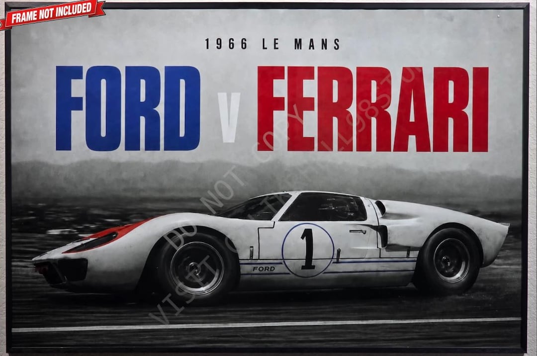 1966 24h Le Mans Ken Miles Ford V Ferrari GT40 Original - 36x24 Poster ...