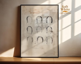Minimalist Horseshoe Wall Art | 3x3 Horseshoe Print | Western Decor | Rustic Farmhouse Artwork | Lucky Horse Gift