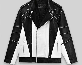 Michael Jackson Thriller Red Leather Jacket | King of Pop Costume | MJ Inspired Classic Jacket | Handmade Genuine Leather Retro Outfit