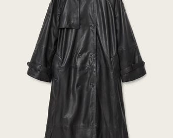 Women’s Oversized Trench Coat | Genuine Sheepskin Long Coat | Real Leather Statement Outerwear By Embroz