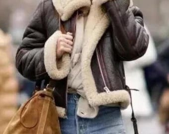 Women’s B3 Aviator Sheepskin Jacket | Handmade Flight Coat | Vintage Bomber Jacket for Women