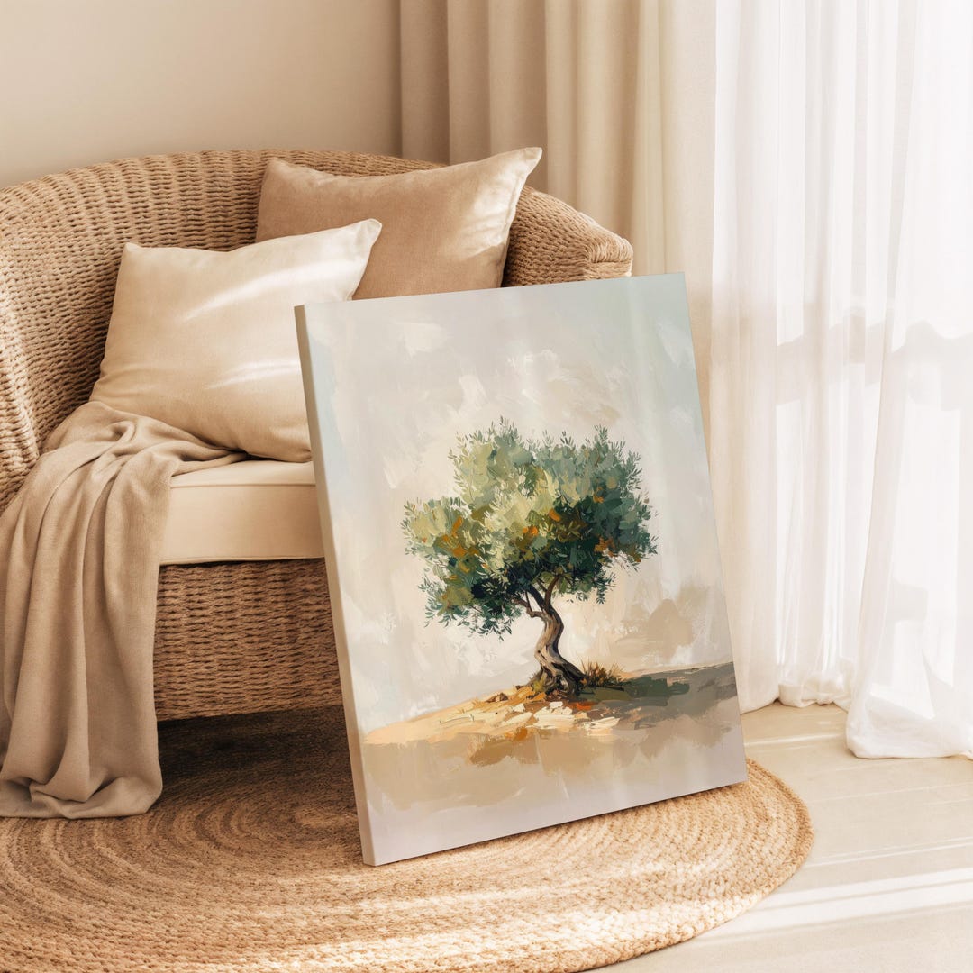 Olive Tree Canvas Wall Art | Mediterranean Landscape Painting - Etsy