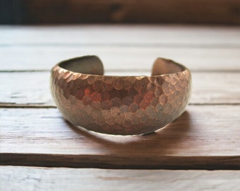Hammered Solid Copper Cuff Bracelet