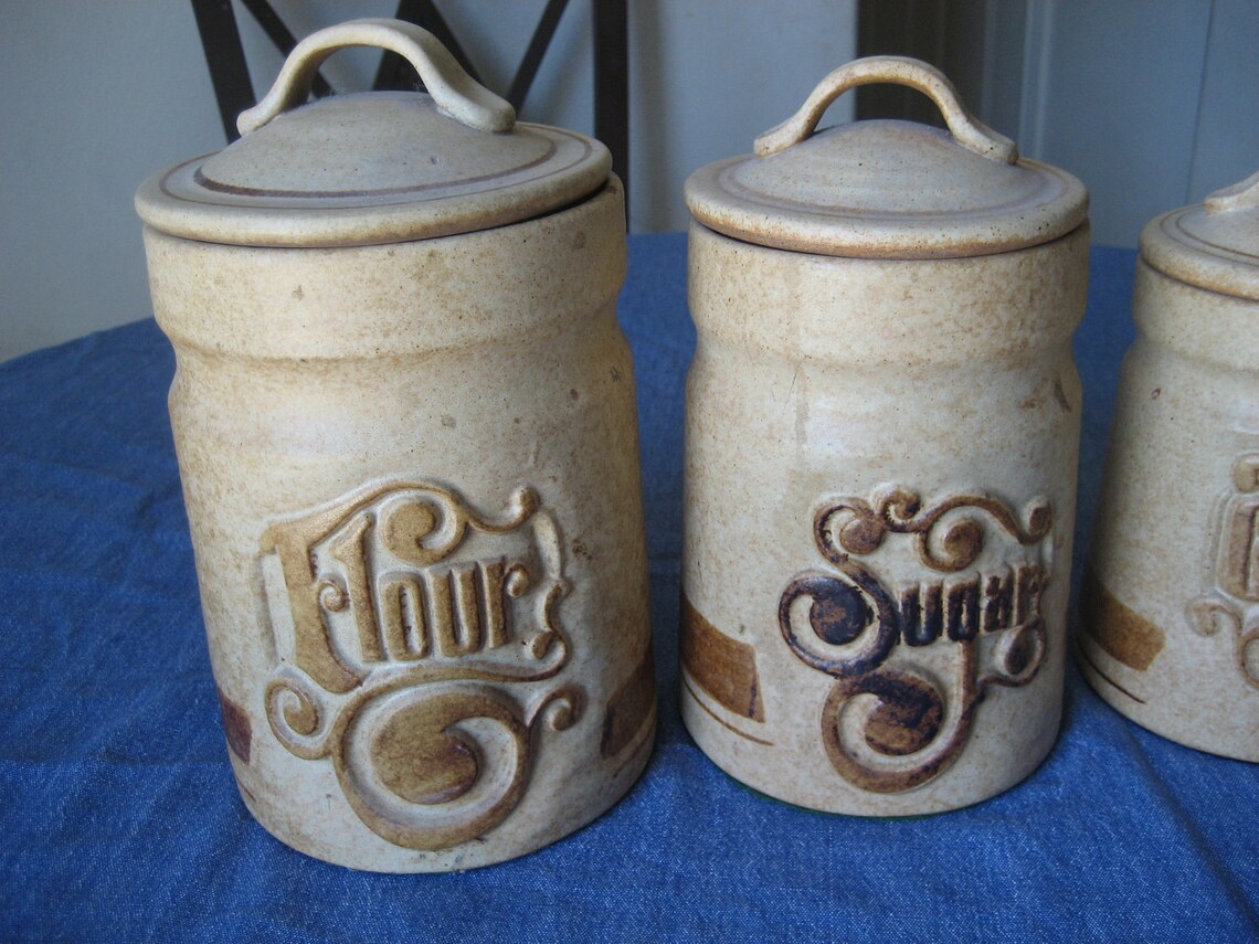 Vintage Pottery Craft Treasure Craft Canister Set Made in USA Etsy
