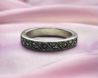 Sterling Silver Marcasite Band Stackable Ring by Judith Jack