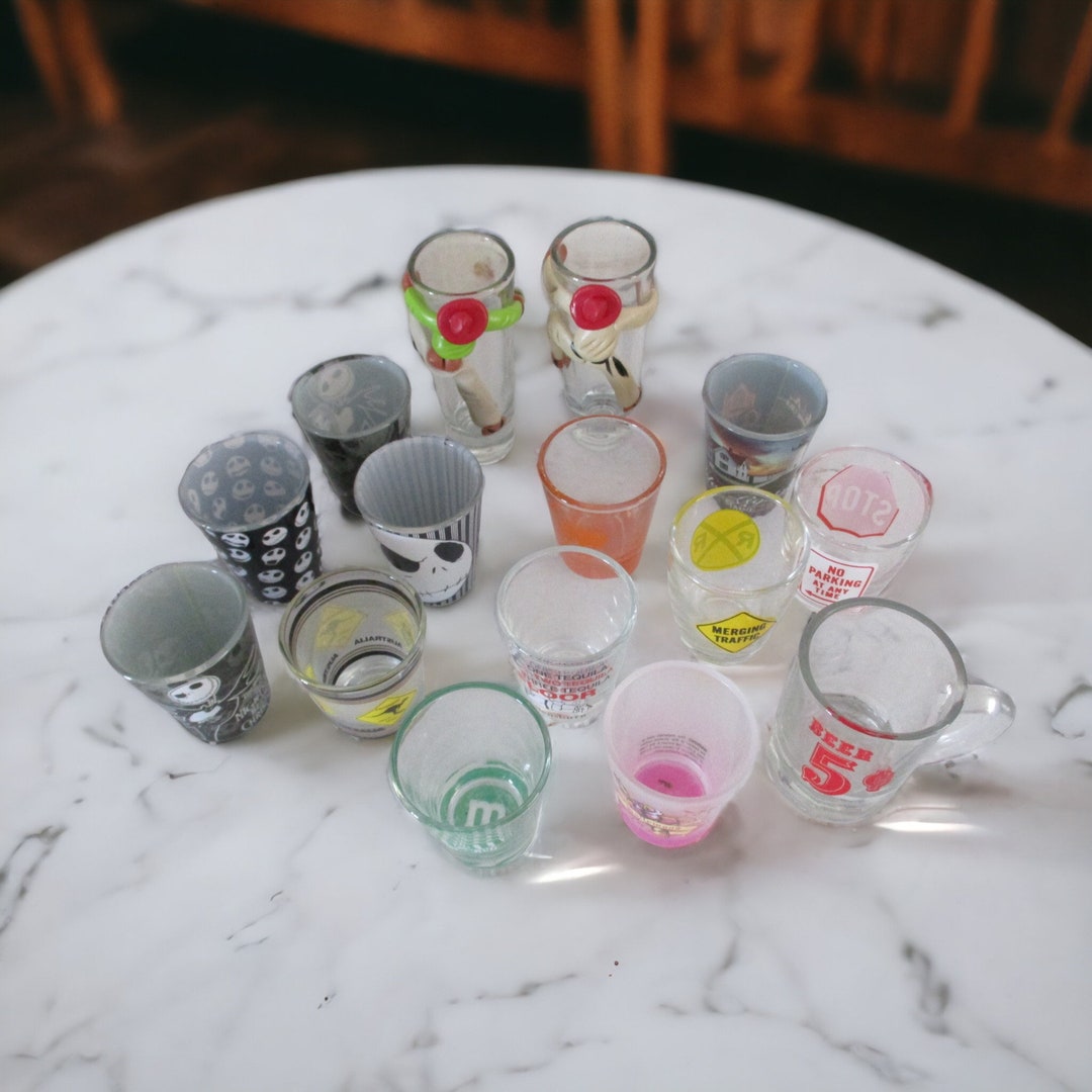 Vintage Lot of 15 Shot Glasses, Souvenir Barware Etsy