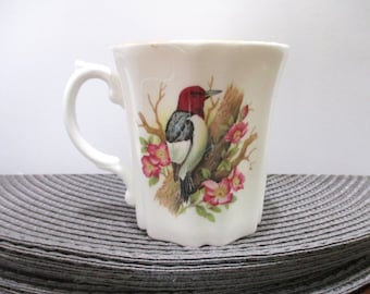 Vintage Royal Grafton North American Birds Fine Bone China Cup Red Headed Woodpecker