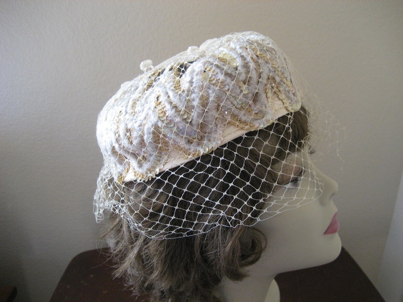 Vintage Sequinned Union Made with Halo Free shipping on posting reviews online shop Netting Hat
