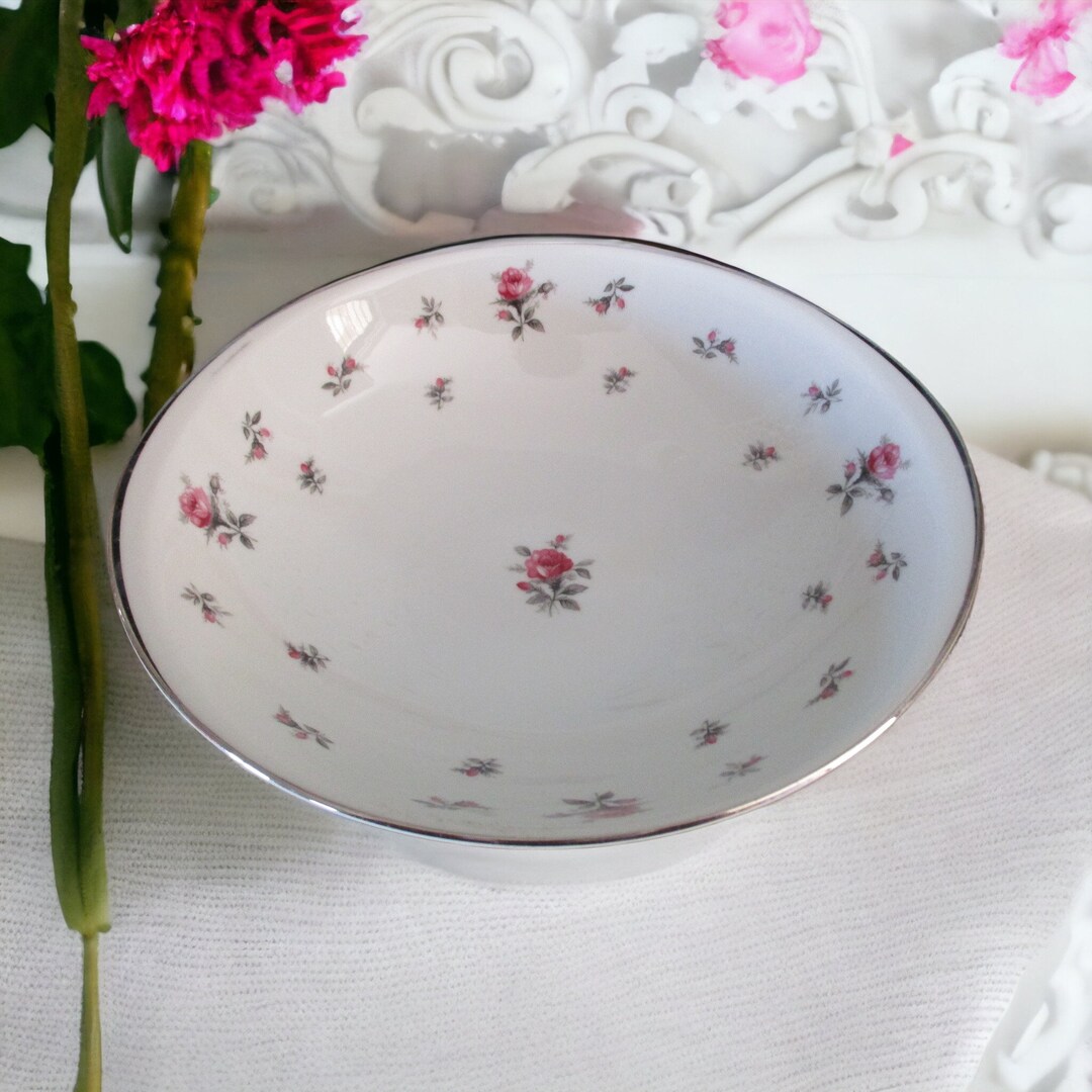 Vintage Meito Rose Chintz Oval Vegetable Serving Bowl Etsy