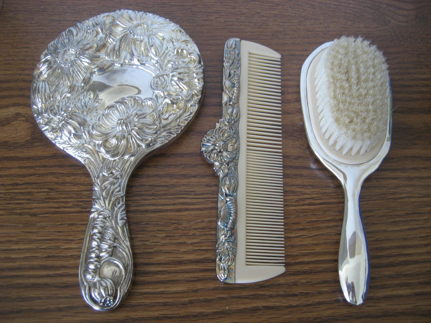 Vintage Silver Plate Vanity Set Dresser Set 3 Piece Set Etsy