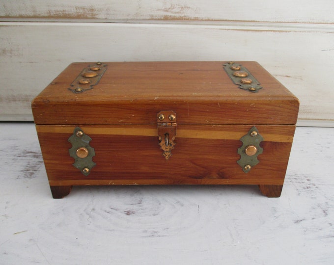 Vintage Wood Cedar Chest Jewelry Box, Trinket Box, Storage Box Etsy