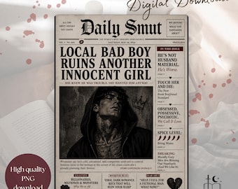 Dark Romance Kindle Insert | BookTok Inspired Newspaper Design (Digital Download)