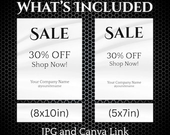 Impresión de letreros de venta para tiendas minoristas / Plantilla editable de Canva / Letreros de exhibición imprimibles, descarga instantánea / Soluciones comerciales