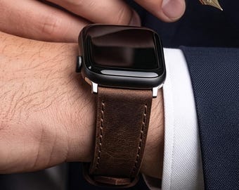 Apple Watch handgemaakte leren Crazy Horse-band | 38 40 41 mm | 42 44 45 46 49 mm | Ultra, SE 1 2 3 | Leren Apple Watch-band