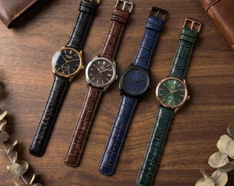 Omega klassieke horlogeband | Seamaster, Aqua Terra, Speedmaster, De Ville Mini | Leren Omega-horlogeband | Horlogeband met snelsluiting