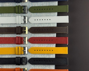 Klassieke en slimme horlogeband, leren band, 12 mm 14 mm 15 mm 16 mm 17 mm 18 mm 19 mm 20 mm 21 mm 22 mm 23 mm 24 mm 26 mm lugbreedte, snelsluiting