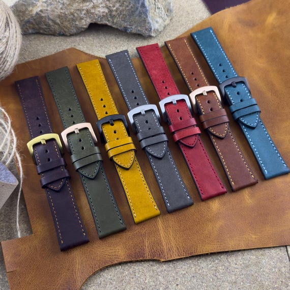 Samsung Watch Band | Italian Pueblo Leather Strap | Galaxy Watch 3 4 5 6 Pro 7 40 44mm FE Classic Frontier Gear S Replacement Band