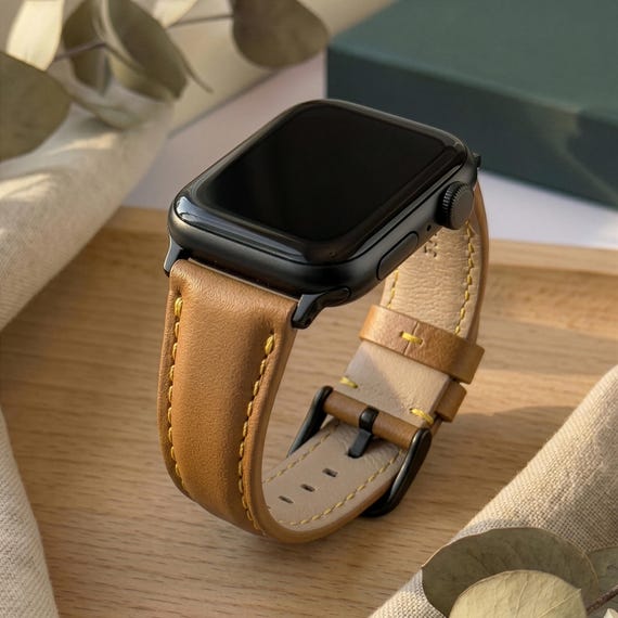 Apple Watch Premium Leather Replacement Wristband | 38 40 41 mm | 42 44 45 46 mm | SE 1 2 3 | Ultra 49mm | Apple Watch Strap | Gift for Her