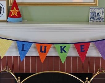 Personalized Happy Birthday Name Banner: Primary Colors Photo Prop