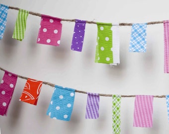 Easter Mini Scrappy Banner/ Baby Shower Spring Summer Garland/ Party Banner / Photo Prop