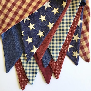 Bannière en tissu Americana : long fanion patriotique du 4 juillet, Memorial Day, fête du Travail