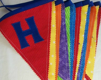 Happy Birthday Fabric Banner: Primary Colors Party Bunting